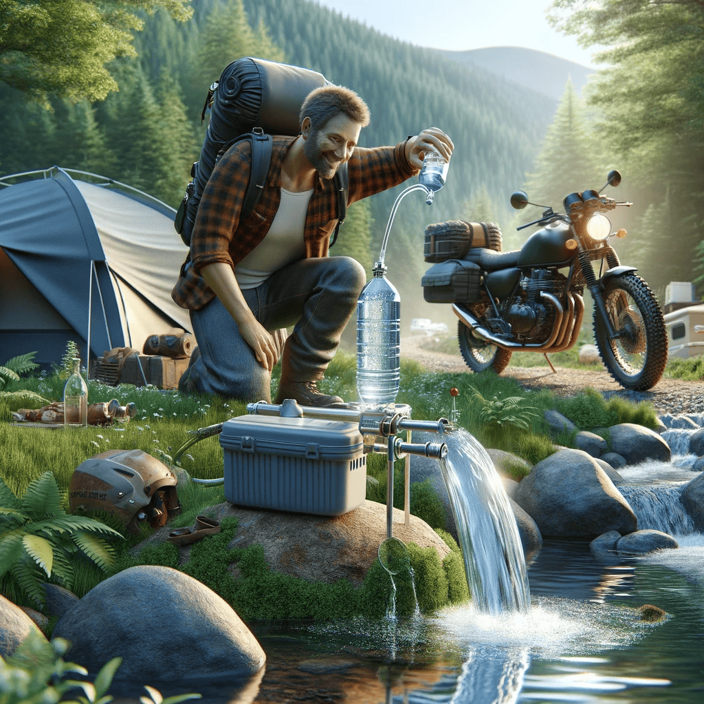 water purification while moto-camping