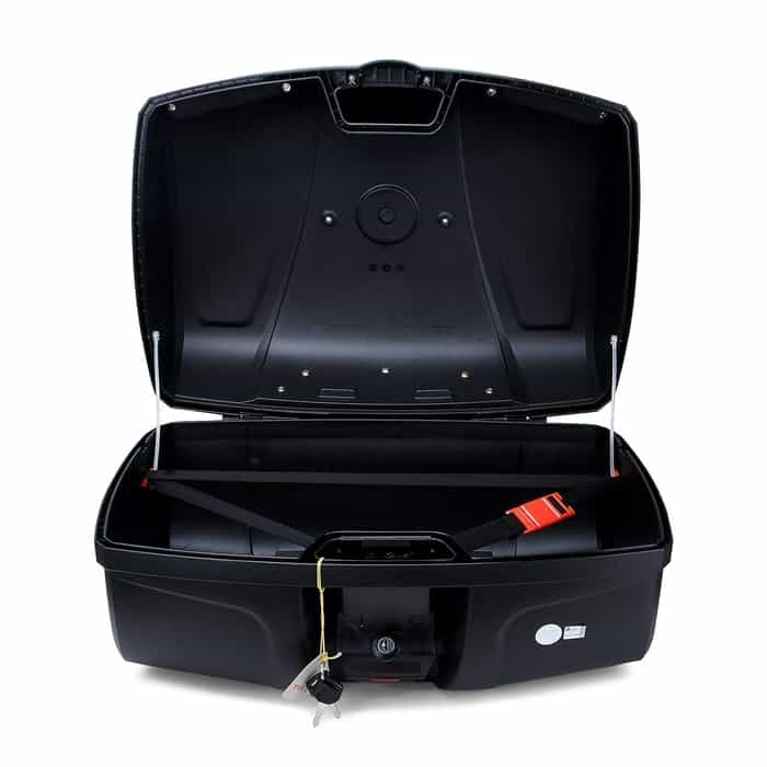 AUTOINBOX Universal Motorcycle Rear Top Box Tail Trunk Luggage Case,47 Litre Hard Case with Mounting Hardware Black 