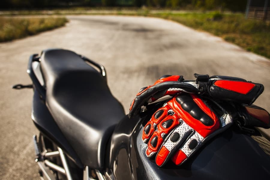 Motorcycle and gloves