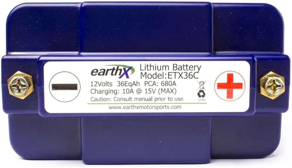 EarthX ETX36C Eco-Friendly Lithium Motorcycle Battery