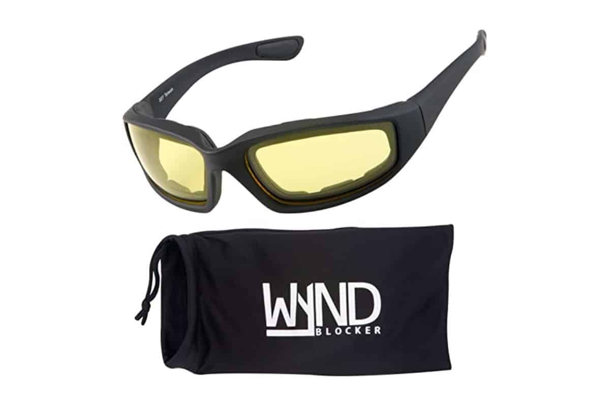 WYND Blocker Motorcycle & Biking Wind Resistant Sports Wrap Sunglasses with bag