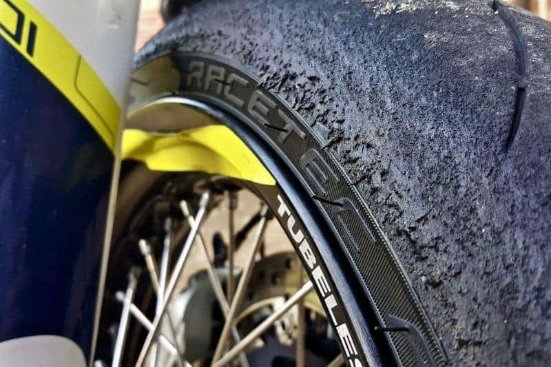 burned motorcycle tire