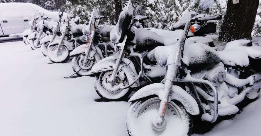 motorcycles in snow