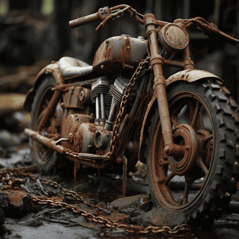 worn out motorcycle chain