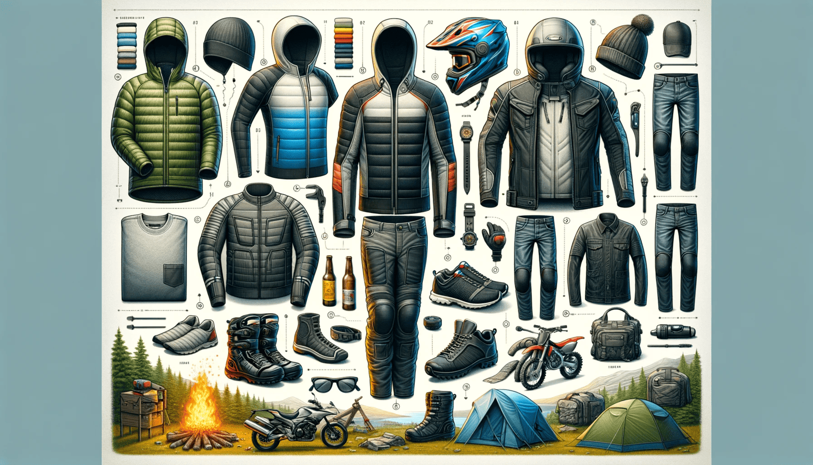 motorcycle camping clothing